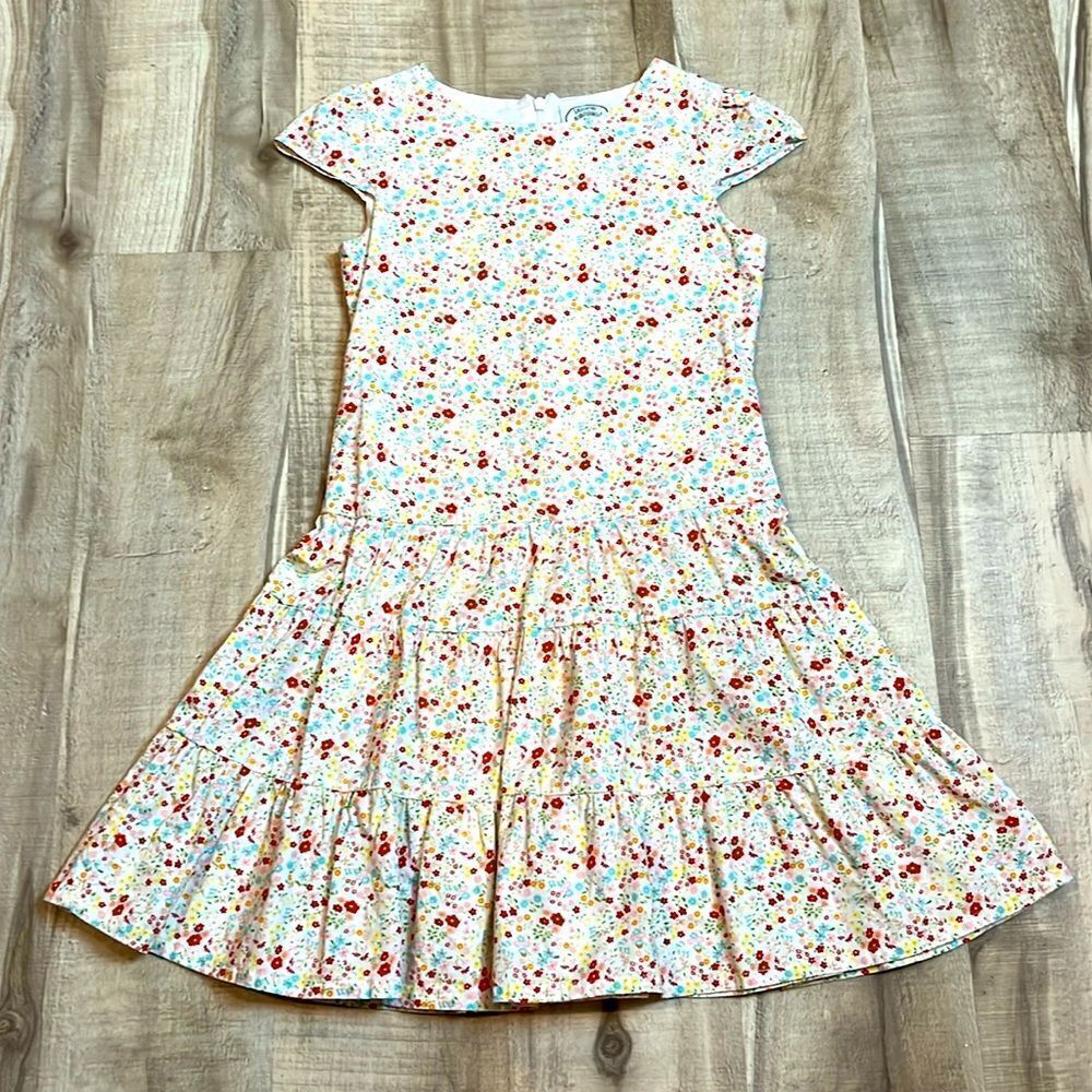 Laura Ashley tiered floral cotton poplin dress size 4/5